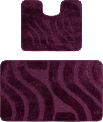 Набор ковриков для ванной и туалета Maximus Symphony 2576 (50x80/40x50, баклажановый) - 