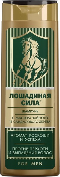 Шампунь для волос Лошадиная сила с маслом сандалового и чайного дерева для мужчин (400мл)