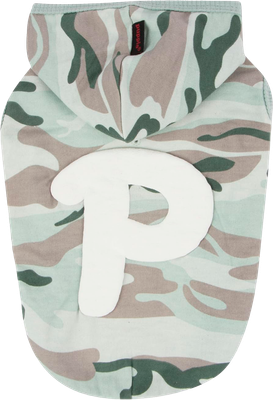 Футболка для животных Puppia с капюшоном для собак Veteran / PARA-TS1510-BC-S (синий камуфляж) - 