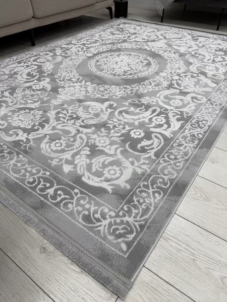 Коврик Radjab Carpet Амаль Прямоугольник 0916A / 13188RK (0.8x1.5, Grey/Cream)