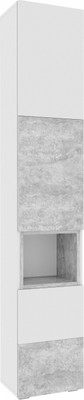 Шкаф-пенал Woodville Лонгфорд / 563527 (белый/бетон светлый) - 