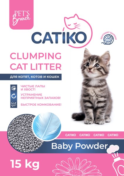 Наполнитель для туалета Catiko Comfort (15кг, детская пудра)