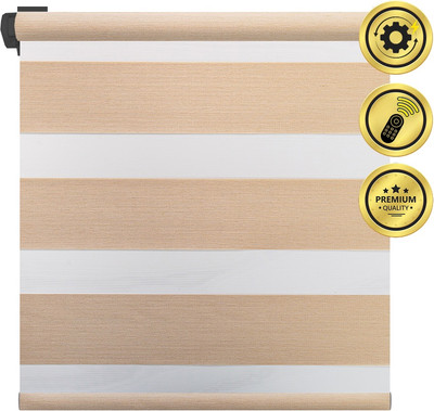 Рулонная электроштора НеоФьюжен Юпитер 100х250 правая (бежевый, черная фурнитура) - 