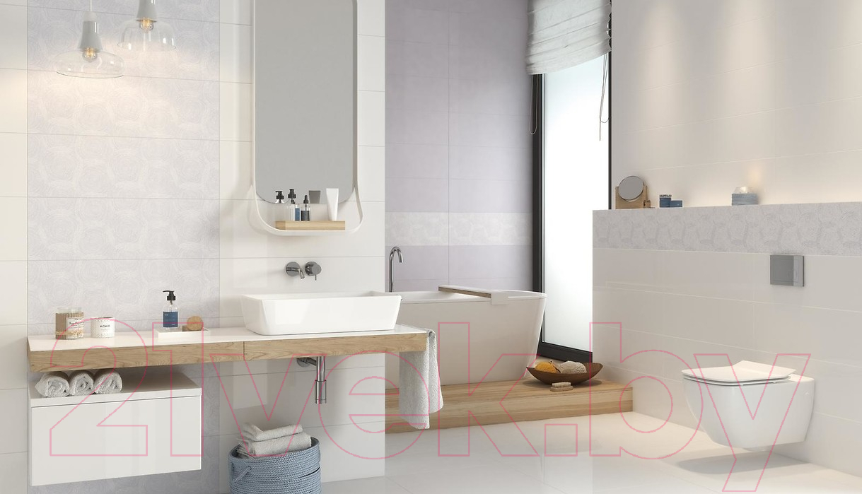 Плитка Opoczno Glamour Light Grey Glossy OP487-008-1 (740x240) — фото 2