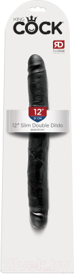 Фаллоимитатор Pipedream Slim Double Dildo двусторонний / 55837 (черный)