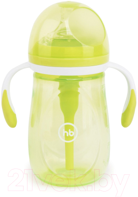 Бутылочка для кормления Happy Baby Антиколиковая с силиконовой соской / 10020 (300мл, lime)