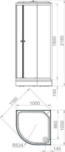 Купить Душевая кабина Domani-Spa Delight Slim 110 100x100 / DS01DS110LBT00 в Бресте