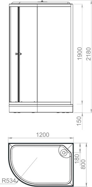 Купить Душевая кабина Domani-Spa Delight Slim 128 R 120x80 / DS01DS128RLWM00 в Бресте