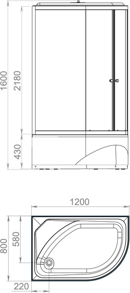 Купить Душевая кабина Domani-Spa Delight Slim 128 High L 120x80 / DS01DS128LHBT00 в Бресте