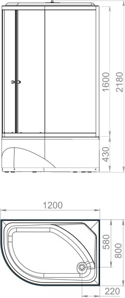 Купить Душевая кабина Domani-Spa Delight Slim 128 High R 120x80 / DS01DS128RHBT00 в Бресте