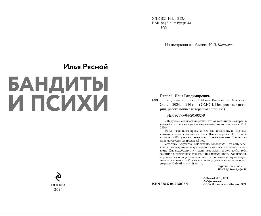 Художественная книга Эксмо Бандиты и психи, твердая обложка (Рясной Илья) — фото 3