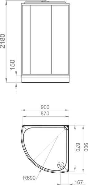 Купить Душевая кабина Domani-Spa Simple 99 90x90 / DS01Sm99LBT00-V1.2  