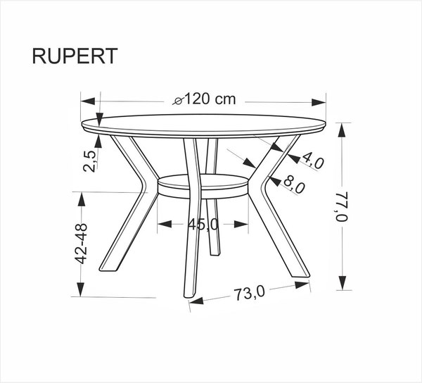 Купить Обеденный стол Halmar Rupert 120x77 в Молодечно