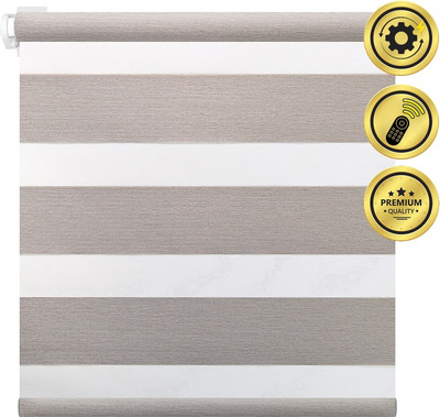 Рулонная электроштора НеоФьюжен Юпитер 190х250 левая (светло-серый, белая фурнитура) -