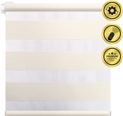 Рулонная электроштора НеоФьюжен Юпитер 140х250 правая (слоновая кость, белая фурнитура) - 