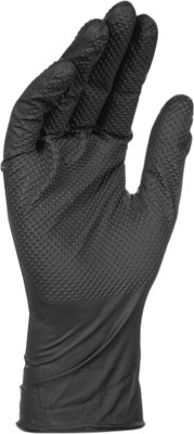 Перчатки одноразовые Foxy Gloves Steel Grip Нитриловые сверхпрочные (M, 100шт, черный) - 