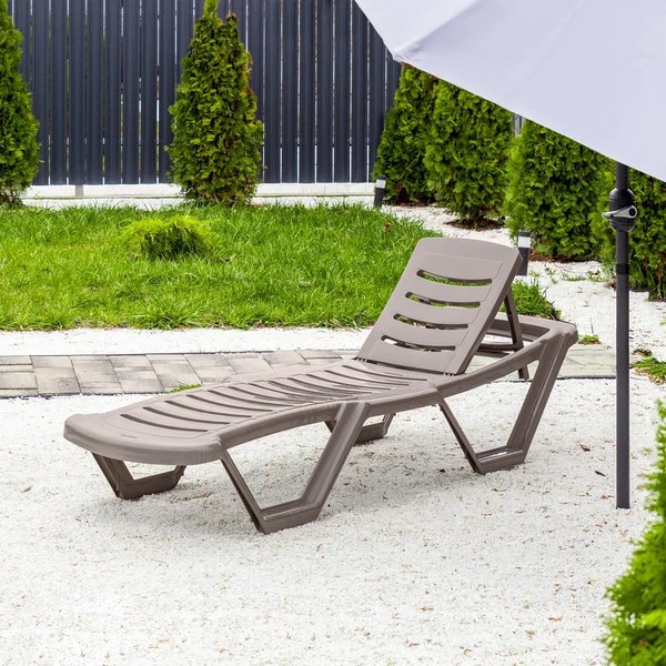 Шезлонг Ellastik Plast Элластик лм 187x63.5x32 (капучино)