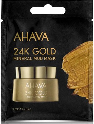 Маска для лица кремовая Ahava 24k Gold Mud Mask (6мл) - 