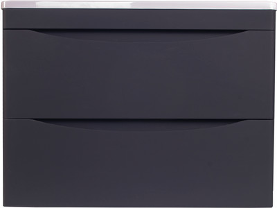 Тумба под умывальник Symbolite Бергамо мини 70 Люкс Plus 2 ящика (подвесная, черный) - 