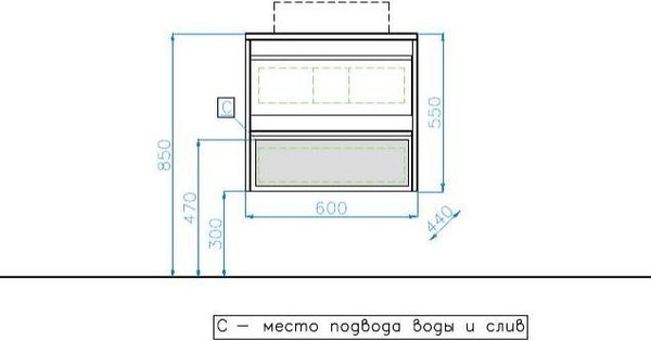 Купить Тумба под умывальник Symbolite Монако 60 Plus 2 ящика Гамма 56 в Минске