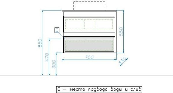 Купить Тумба под умывальник Symbolite Монако 70 Plus 2 ящика Гамма 56 в Минске
