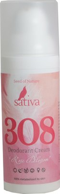 Дезодорант-крем Sativa №308 Дыхание розы (50мл) - 
