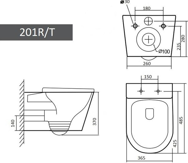 Купить Унитаз подвесной Grado GD-W201R в Витебске