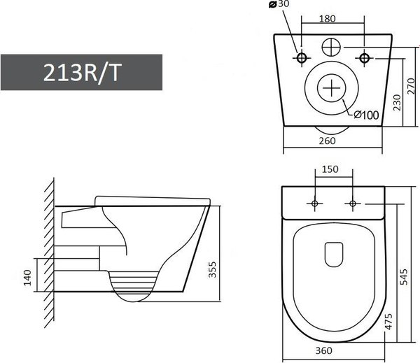 Купить Унитаз подвесной Grado GD-W213R matt в Витебске