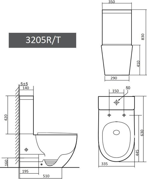 Купить Унитаз напольный Grado GD-3205R в Минске