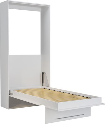 Шкаф-кровать трансформер Макс Стайл Mykonos Eco 90x200x18 Egger (белый классический W960 ST7) - 