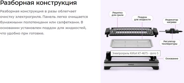 Купить Электрогриль Kitfort КТ-4675 в Барановичах