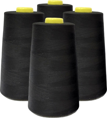 Набор швейных ниток Sentex 100% полиэстр 40/2 5000 ярдов (4шт, черный) - 