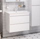 Тумба под умывальник Runo Манхэттен 75 (подвесная, белый) - 