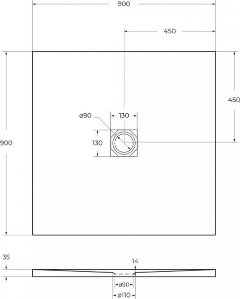 Купить Душевой поддон BelBagno TRAY-MR-UNO-A-90-35-NERO-NO в Молодечно