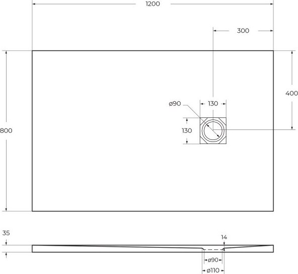 Купить Душевой поддон BelBagno TRAY-MR-UNO-AH-120/80-35-NERO-NO в Молодечно