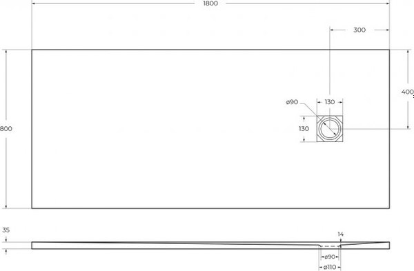 Купить Душевой поддон BelBagno TRAY-MR-UNO-AH-180/80-35-W-NO в Бобруйске