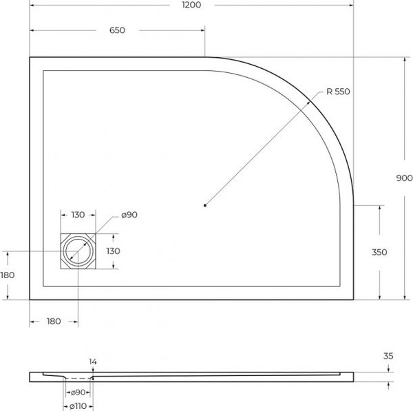 Купить Душевой поддон BelBagno TRAY-MR-UNO-RH-120/80-550-35-W-R-BO в Бобруйске