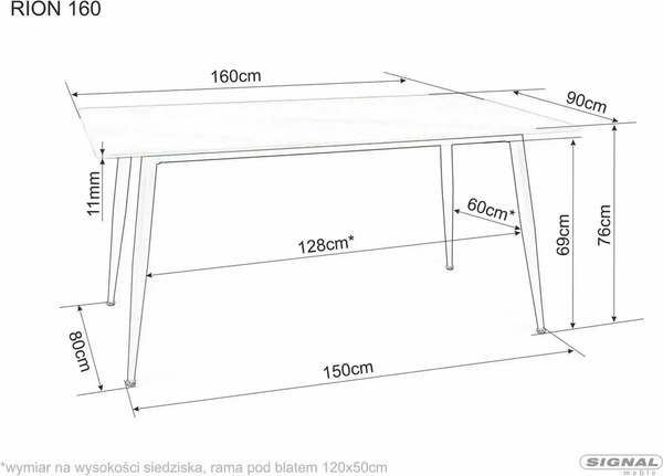 Купить Обеденный стол Signal Rion 160x90x76 в Минске
