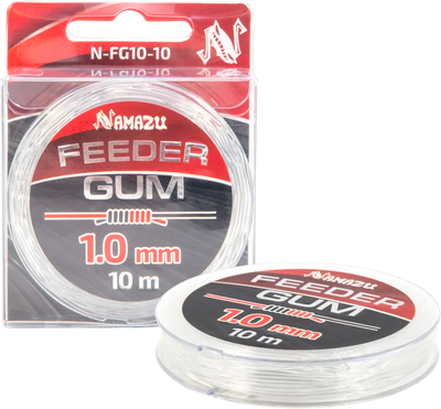 Фидергам Namazu Feeder Gum d-1.0мм / N-FG10-10 (10м, прозрачный) - 