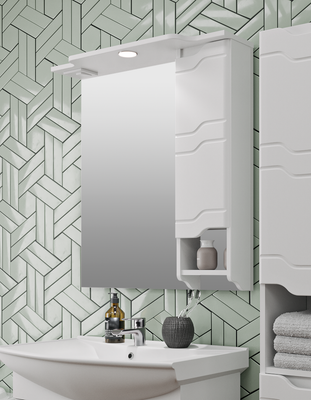 

Шкаф с зеркалом для ванной, Стиль 75 правый