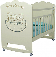 Детская кроватка VDK Love Sleeping колесо-качалка (слоновая кость) - 