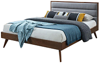 Двуспальная кровать Halmar Orlando 160x200 (серый/орех) - 