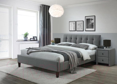 Двуспальная кровать Halmar Samara 2 160x200 (серый/орех)