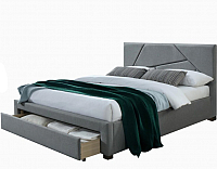 Двуспальная кровать Halmar Valery 160x200 (серый/орех) - 