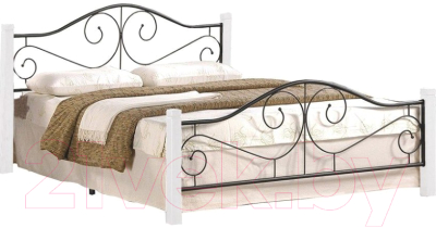 Полуторная кровать Halmar Violetta 140x200 (белый/черный)