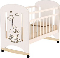 Детская кроватка VDK Dino колесо-качалка (слоновая кость) - 