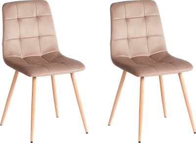 Набор стульев Tetchair Chilly велюр/металл (2шт, бежевый/натуральный) - 