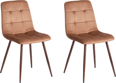 Набор стульев Tetchair Chilly велюр/металл (2шт, коричневый/орех) - 