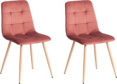Набор стульев Tetchair Chilly велюр/металл (2шт, коралловый/натуральный) - 
