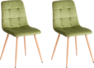 Набор стульев Tetchair Chilly велюр/металл (2шт, зеленый/натуральный) - 